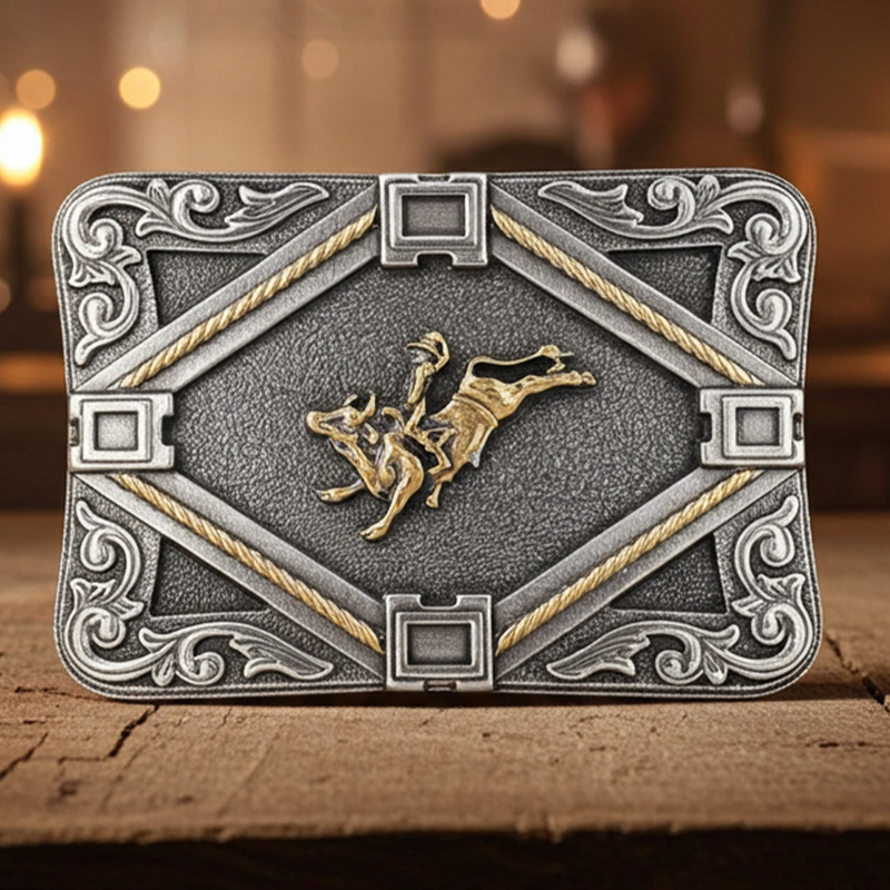 Load image into Gallery viewer, RLB009 - RockinLeather Bull Rider Belt Buckle
