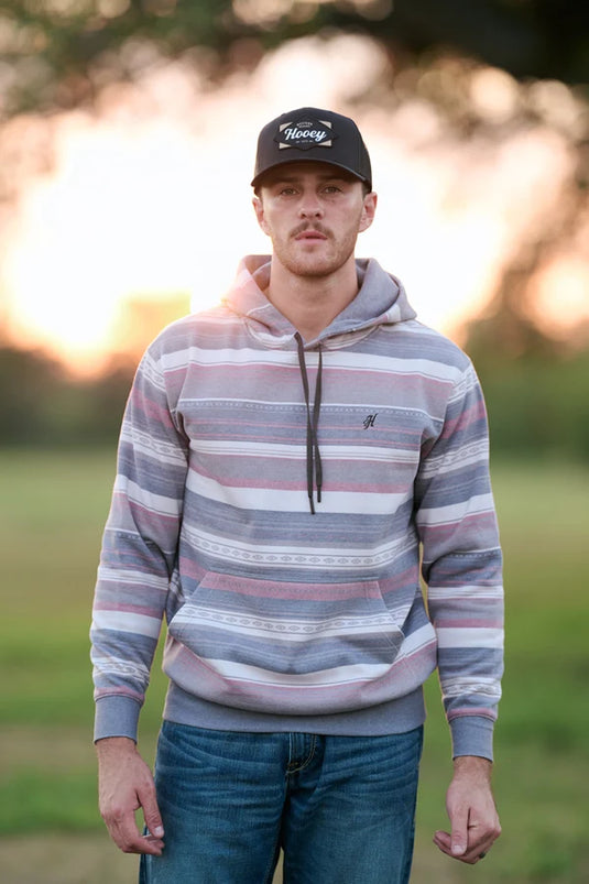 HH2614CRPR - Hooey Men's "Legendary Hoody" Cream/Brown & Red Stripes