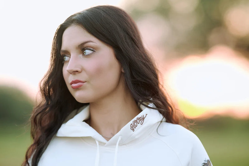 Load image into Gallery viewer, HH2606CRPR - Hooey Ladies "Legendary Hoody" Cream W/Horse Print
