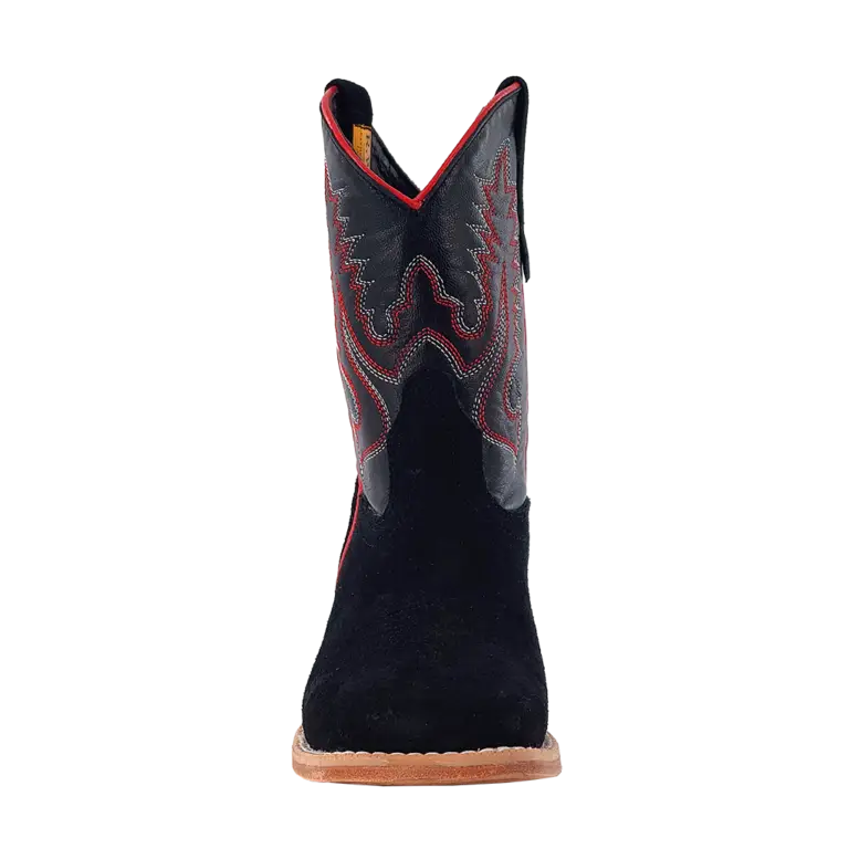 Load image into Gallery viewer, RWK100 - R. Watson Kid&#39;s Black Roughout Wide Square Boots
