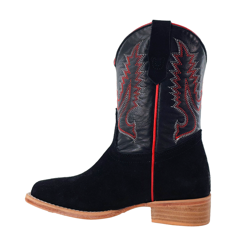 Load image into Gallery viewer, RWK100 - R. Watson Kid&#39;s Black Roughout Wide Square Boots
