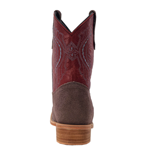 RWK104 - R. Watson Kid's Charcoal Roughout Wide Square Boots