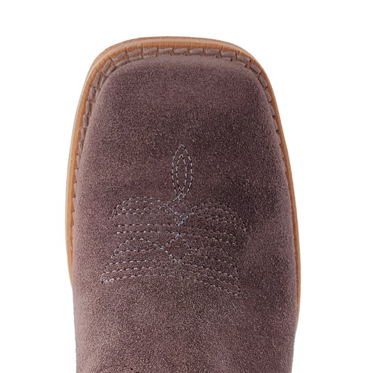 RWK104 - R. Watson Kid's Charcoal Roughout Wide Square Boots