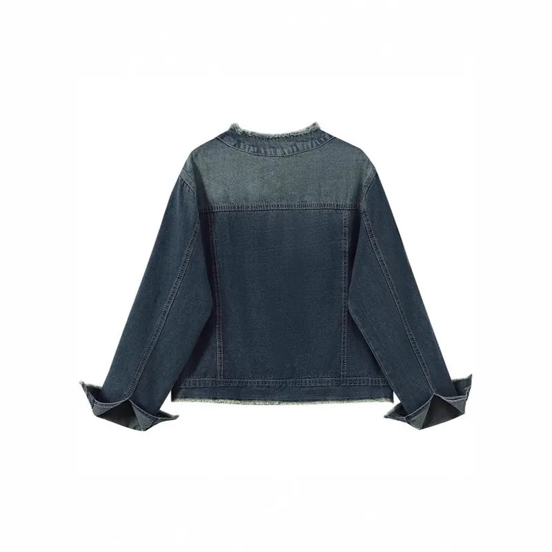 Load image into Gallery viewer, NIHTS59 - Ladies Retro Blue Short Cotton Style Jacket
