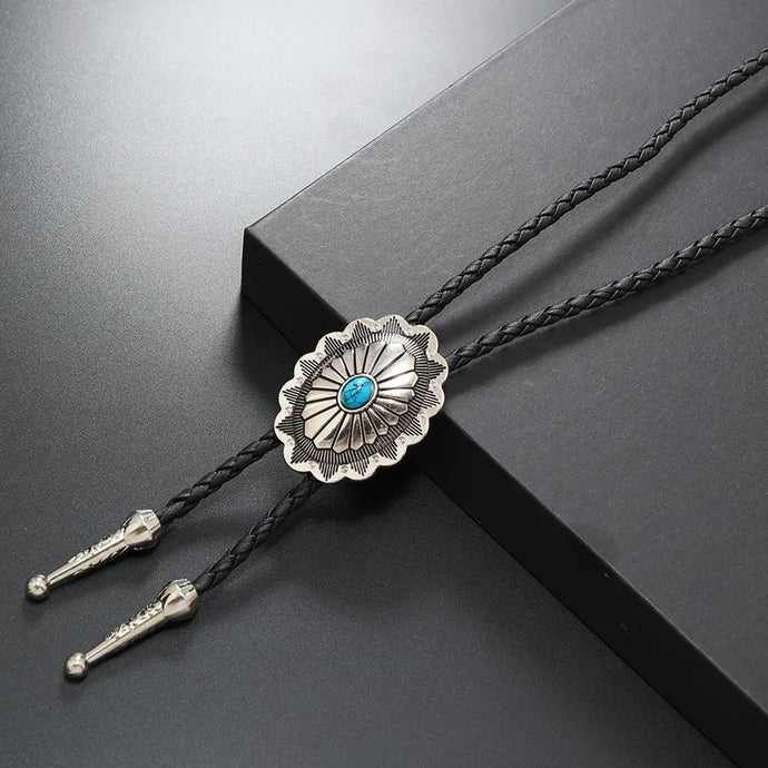 NIHBO3 - Turquoise Stone Silver Bolo