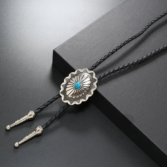 NIHBO3 - Turquoise Stone Silver Bolo