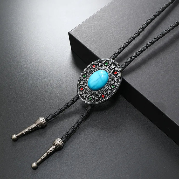 NIHBO4 - Turquoise Stone Silver Bolo