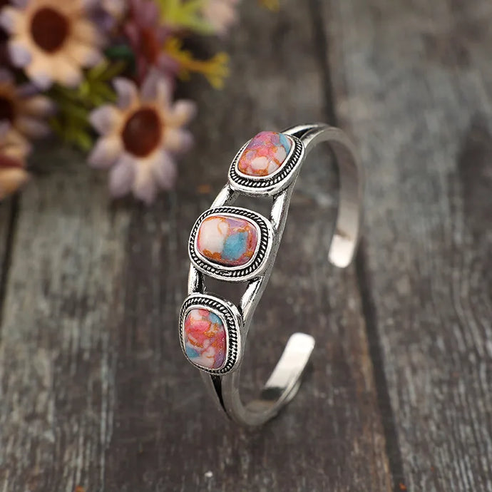 NIHBC50 - Color Burst Stone Bangle Bracelet