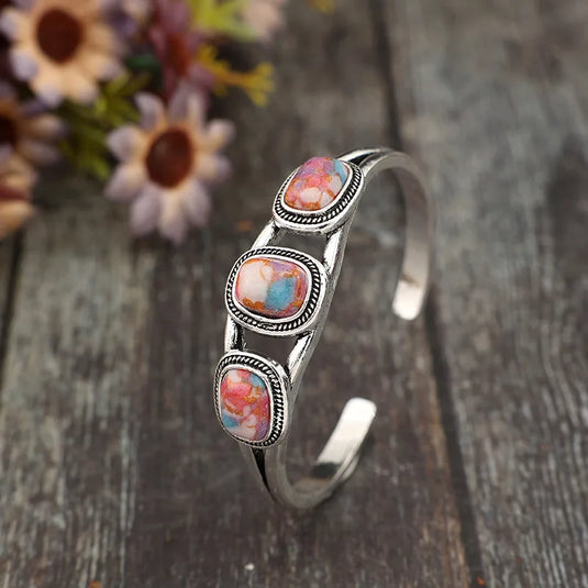 NIHBC50 - Color Burst Stone Bangle Bracelet