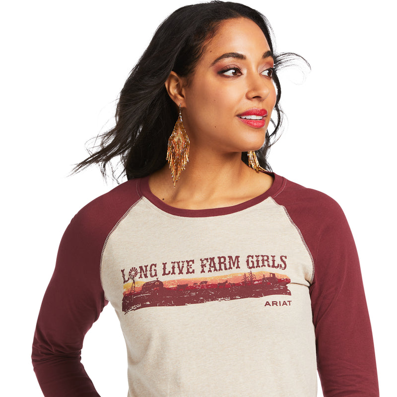 Load image into Gallery viewer, 10039778 - Ariat Women&#39;s REAL Long Live Baseball Tee
