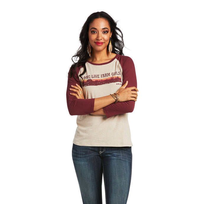 10039778 - Ariat Women's REAL Long Live Baseball Tee