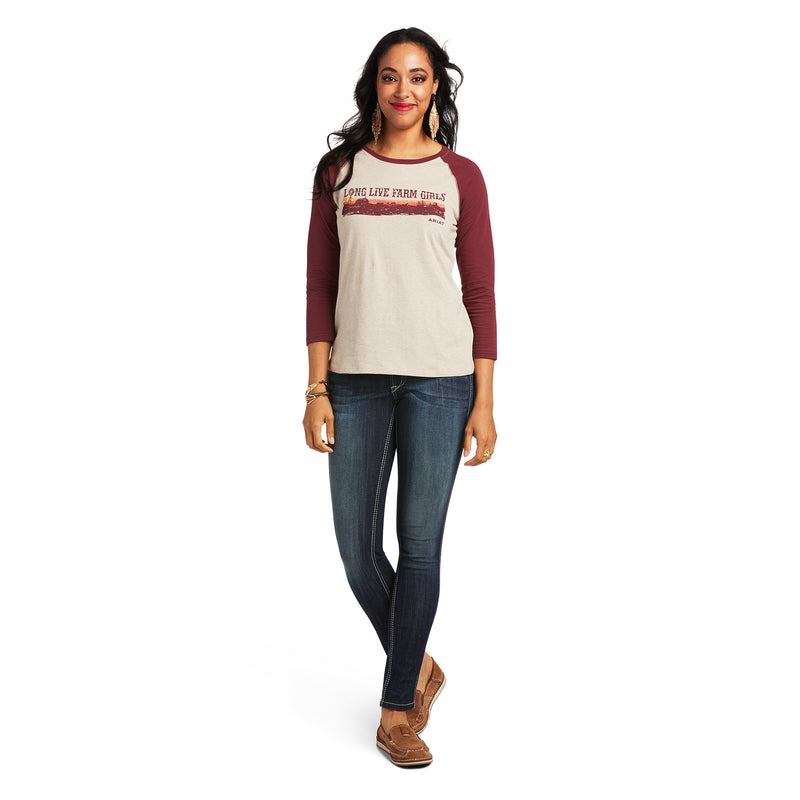 Load image into Gallery viewer, 10039778 - Ariat Women&#39;s REAL Long Live Baseball Tee
