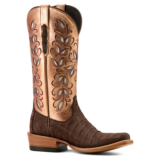 10061121 - Ariat Women's Futurity Silk Sueded Caiman Western Boot
