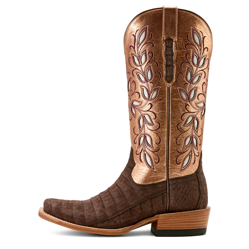 Load image into Gallery viewer, 10061121 - Ariat Women's Futurity Silk Sueded Caiman Western Boot

