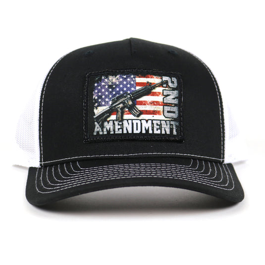 SA100 - Southern Addiction Black/White 2nd Amendment Patch Cap