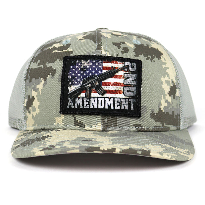 SA102 - Southern Addiction Military Digital Camo/Light Green 2nd Amendment Patch Cap