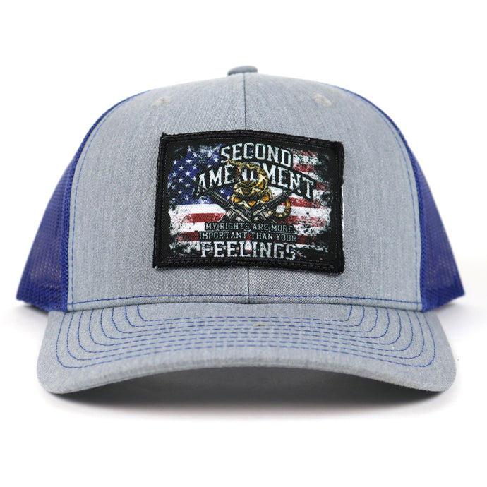 SA108 - Southern Addiction Heather Gray/Royal Rights vs. Feelings Patch Cap