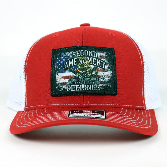 SA109 - Southern Addiction Red/White Rights vs. Feelings Patch Cap