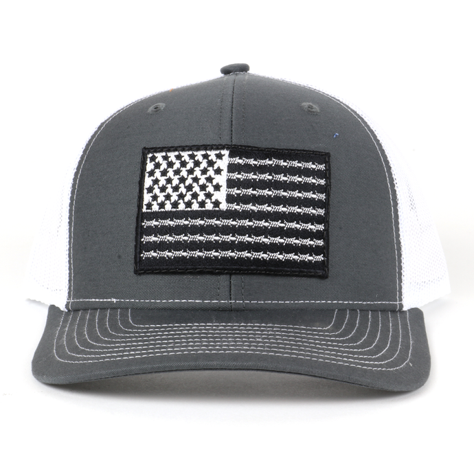 SA132 - Southern Addiction Charcoal/White Barbed Wire Flag Cap
