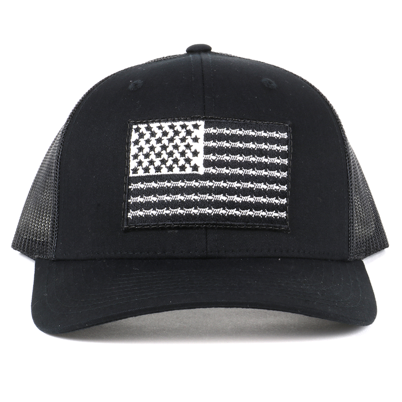 Load image into Gallery viewer, SA133 - Southern Addiction Barbed Wire Flag Black Cap
