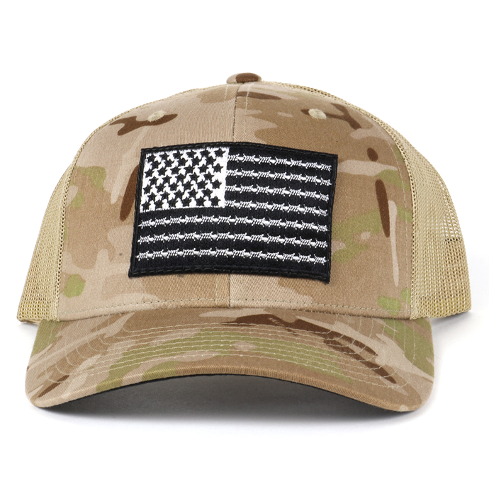 SA136 - Southern Addiction Multicam Arid/Tan Barbed Wire Flag Cap