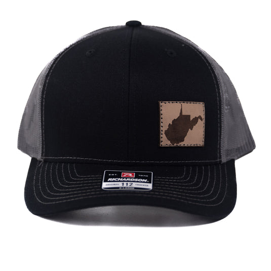 SA157 - Southern Addiction WV Leather Patch Black/Charcoal Cap