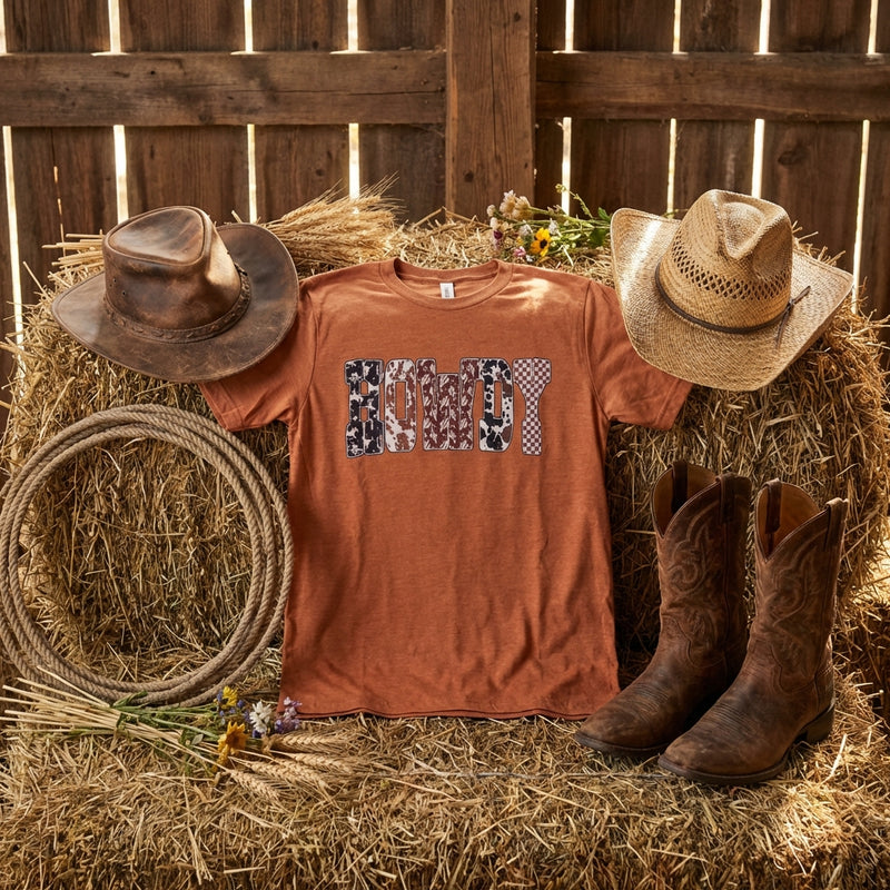Load image into Gallery viewer, SBT 4 - HOWDY Cow/Cactus T Shirt
