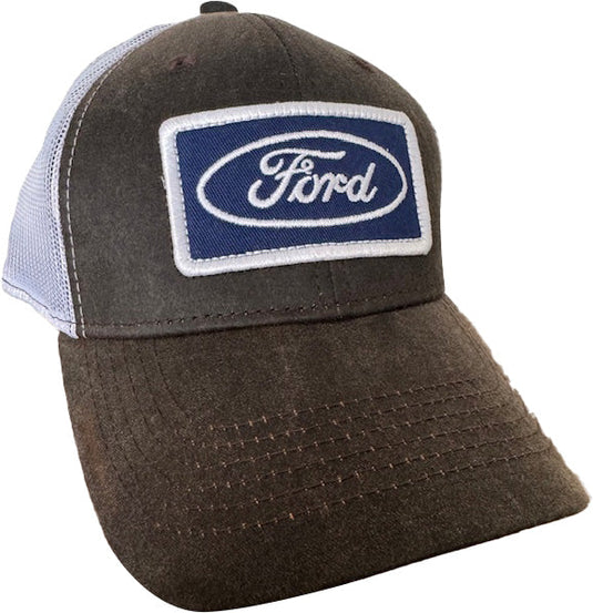 SFDPDBW - Ford Patch Dk Brown w/White Mesh Cap