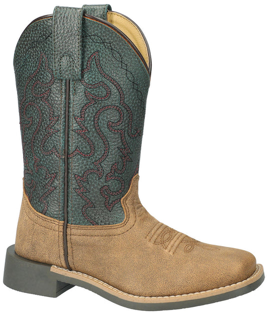 3301 C/Y - Smoky Mountain Children's Brown Distress/Green Leather Western Boot