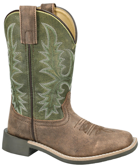 3412 C/Y - Smoky Mountain Children's Harrison Brown/Green Distressed Boots
