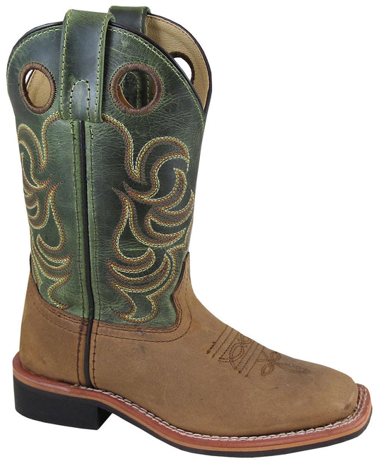 3667 C/Y - Smoky Mountain Children's Jesse Brown Dist/Grn Crackle Boots