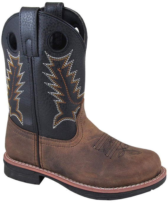 3892 C/Y - Smoky Mountain Children's Buffalo Brown/Black Leather Western Boot