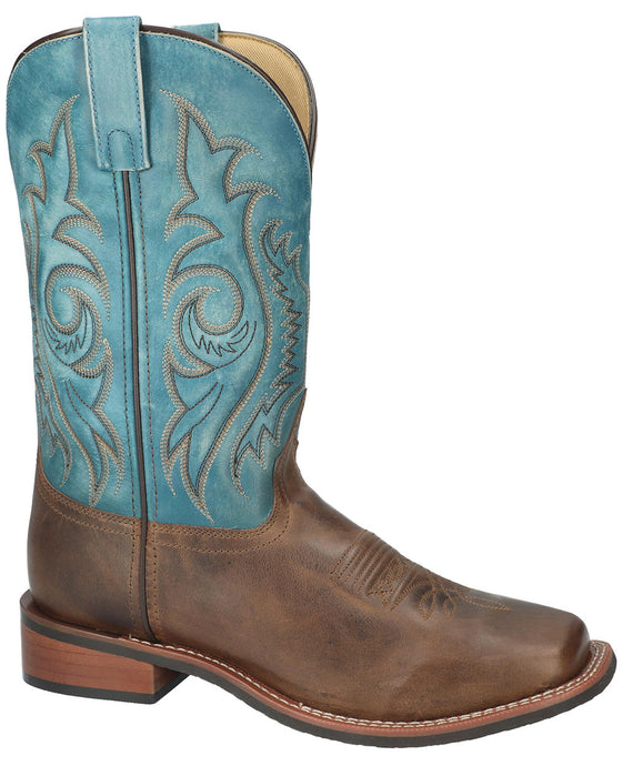 4310 - Smoky Mountain Men's Knoxville Brown/Vintage Blue Leather Western Boot