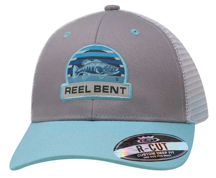 SRBBAS-GLBW - Reel Bent Gray / Bass / Lt. Blue / White Cap