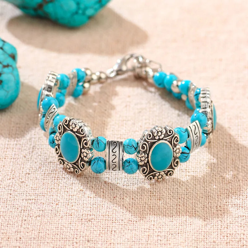 Load image into Gallery viewer, NIHBC4 - Turquoise Beaded Bracelet
