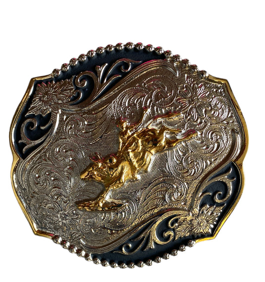 TBB4000BR - Bullrider Silver/Gold Buckle