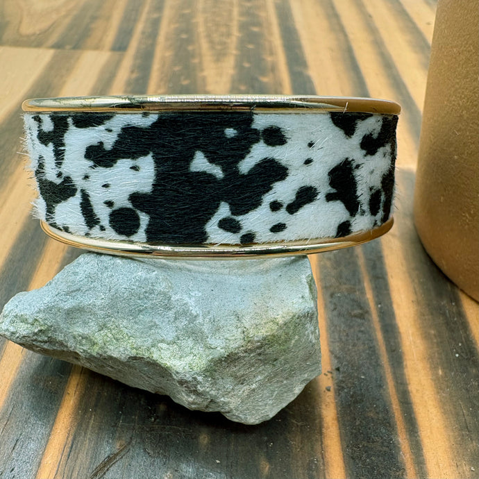 TMBC8 - Cowhide Print Bangle Bracelet