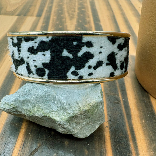 TMBC8 - Cowhide Print Bangle Bracelet