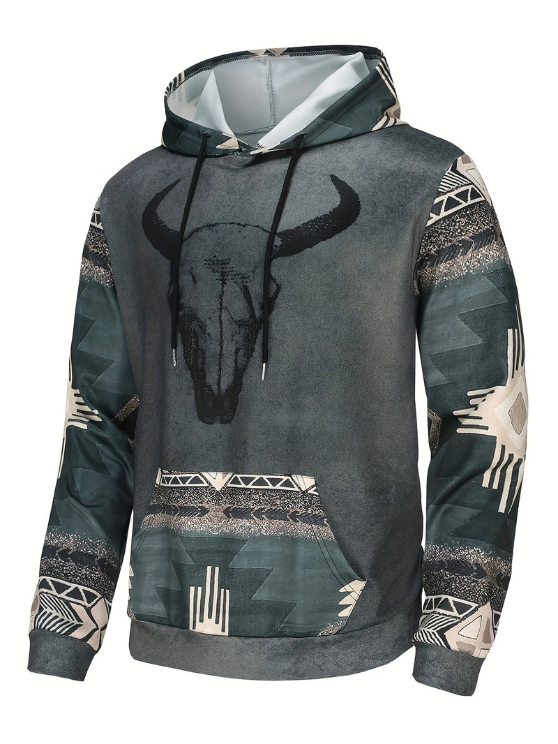 Load image into Gallery viewer, TMSWST5 - Bull Head/Aztec Print Sweatshirt
