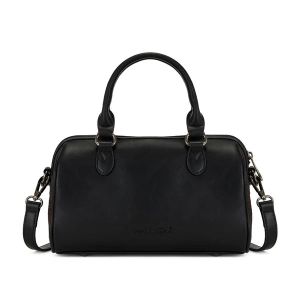 Load image into Gallery viewer, TR-HB-215-8323-CF - Trinity Ranch Tooled Floral Cowhide Satchel Crossbody Bag - Coffee
