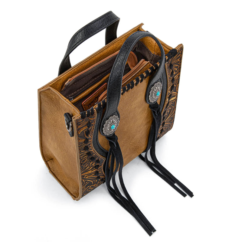 Load image into Gallery viewer, TR192-1605LBR - Trinity Ranch Concho Collection Mini Tote/Crossbody
