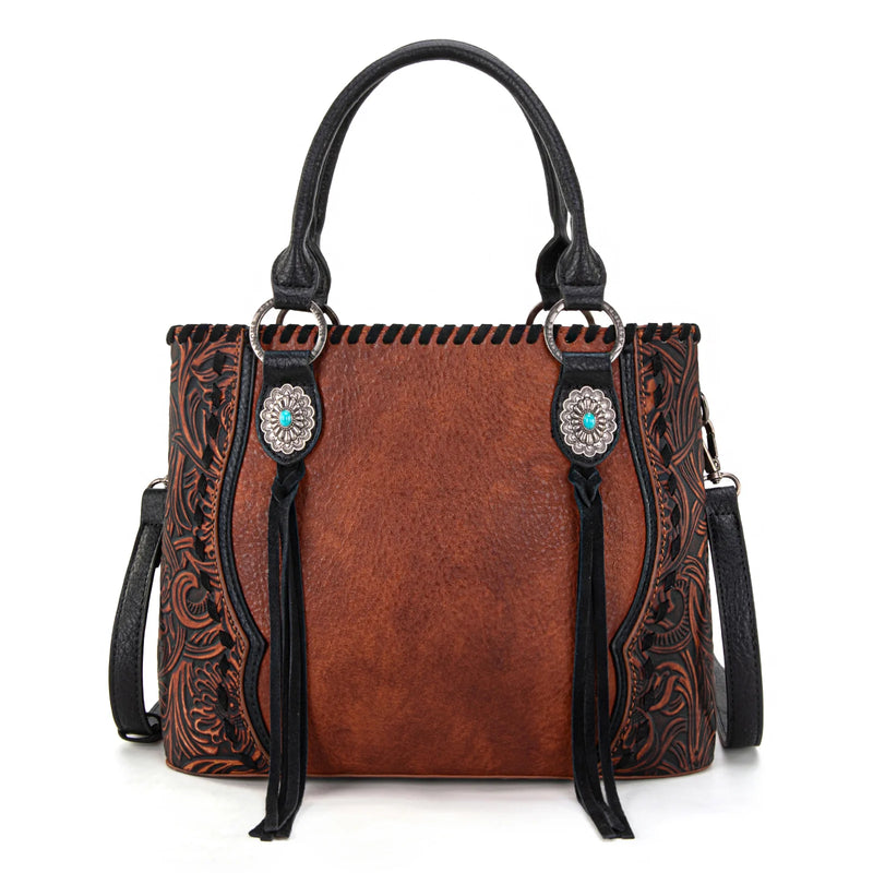 Load image into Gallery viewer, TR192G-8322BR - Trinity Ranch Concho Collection Tote/Crossbody
