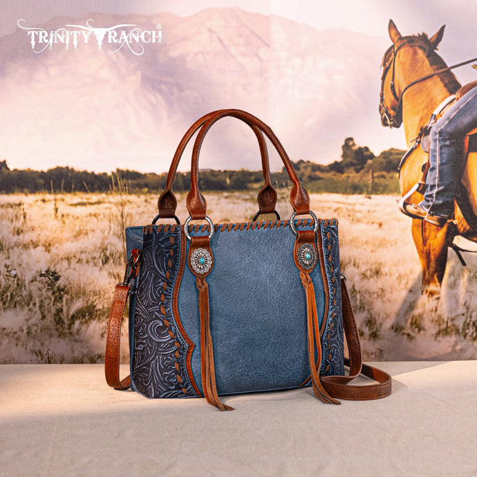 TR192G-8322JN - Trinity Ranch Concho Collection Tote/Crossbody