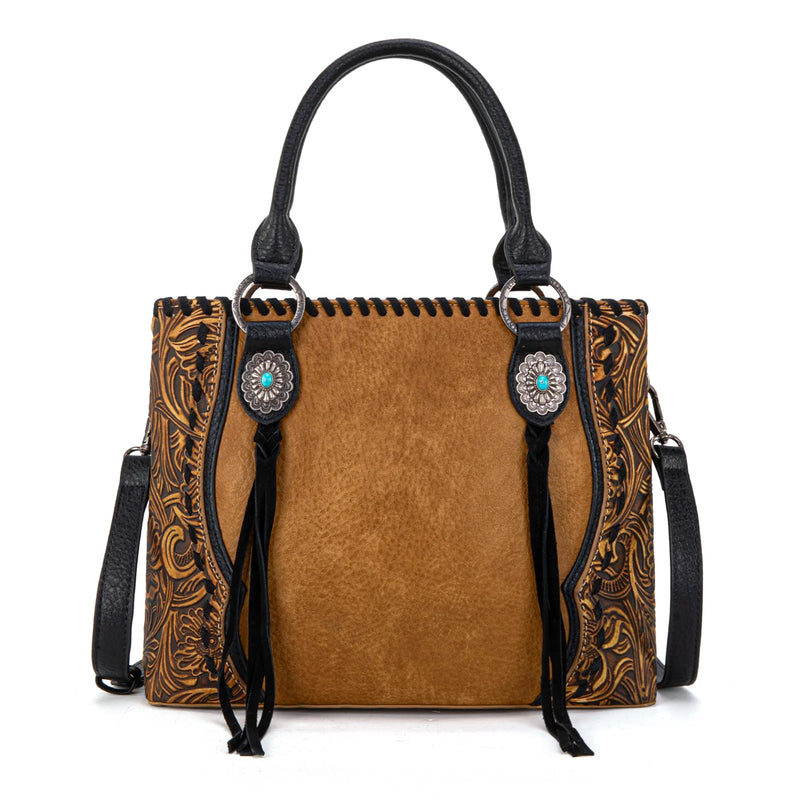 Load image into Gallery viewer, TR192G-8322LBR - Trinity Ranch Concho Collection Tote/Crossbody
