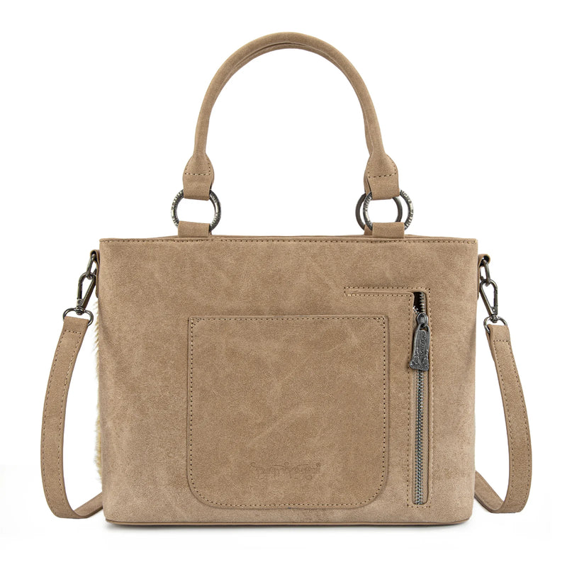 Load image into Gallery viewer, TR198G-8899TN - Trinity Ranch Genuine Hair-On Cowhide Collection Concealed Carry Tote - Tan
