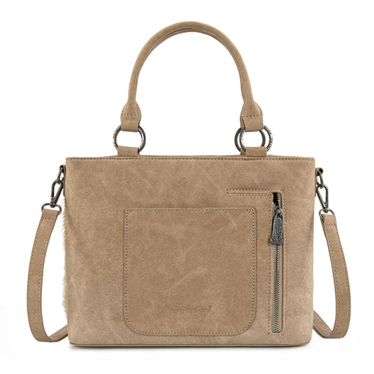 TR198G-8899TN - Trinity Ranch Genuine Hair-On Cowhide Collection Concealed Carry Tote - Tan
