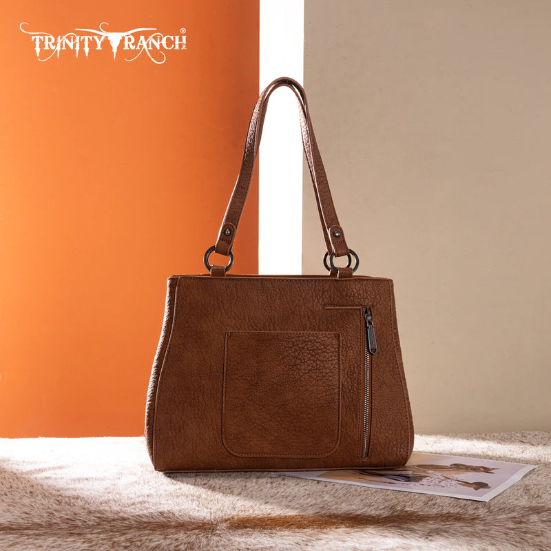 Load image into Gallery viewer, TR203G-8600BR - Trinity Ranch Genuine Hair-On Cowhide Concealed Carry Tote - Brown

