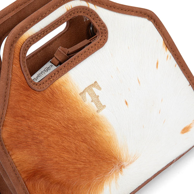 Load image into Gallery viewer, TR206-8360BR - Trinity Ranch Genuine Hair-On Cowhide Satchel Crossbody Bag - Brown
