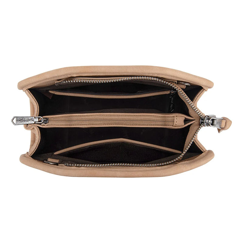 Load image into Gallery viewer, TR206-8360TN - Trinity Ranch Genuine Hair-On Cowhide Satchel Crossbody Bag - Tan
