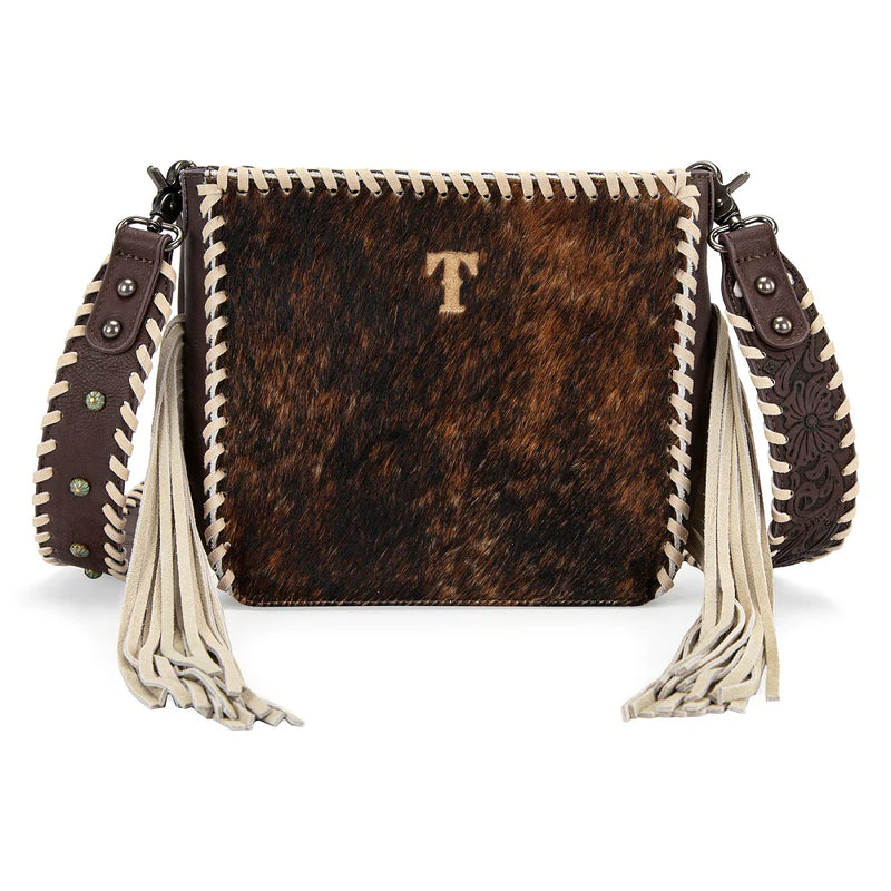 Load image into Gallery viewer, TR207-8360CF - Trinity Ranch Cowhide Fringe Crossbody Bag - Coffee
